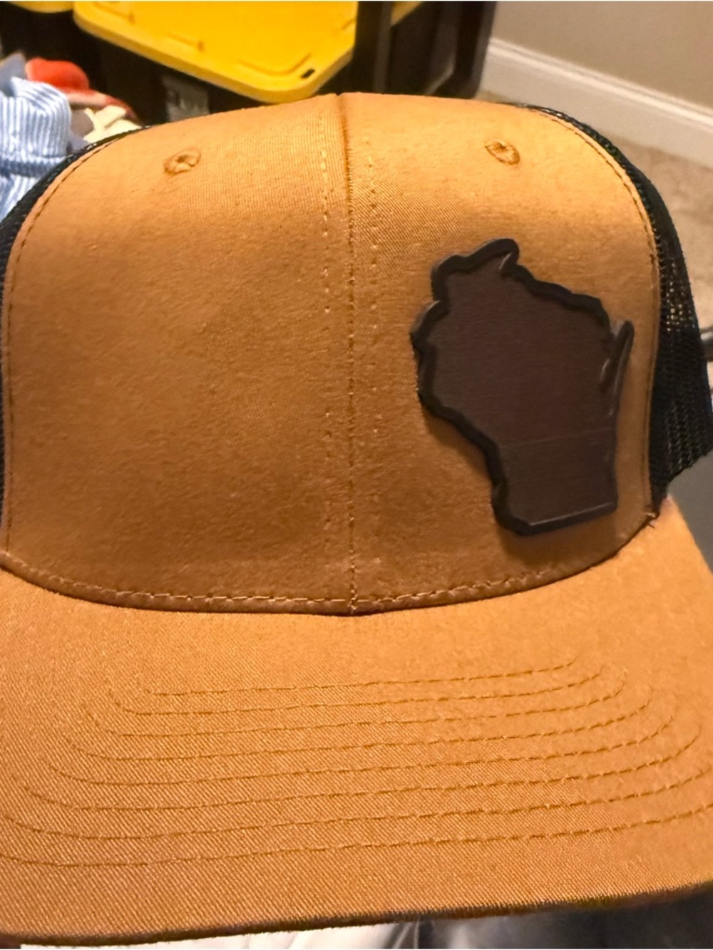 Othr Brown and Black Trucker Hat with State Patch